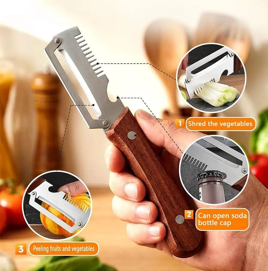 3-in-1 Multifunctional Vegetable Shredder, Peeler & Bottle Opener