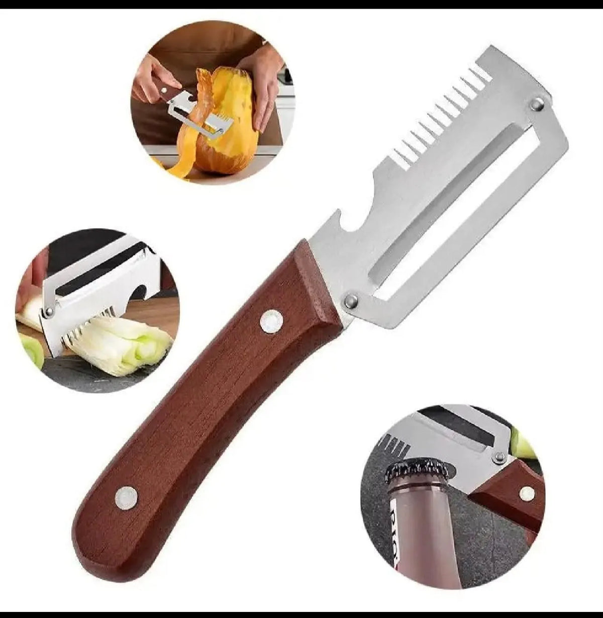 3-in-1 Multifunctional Vegetable Shredder, Peeler & Bottle Opener