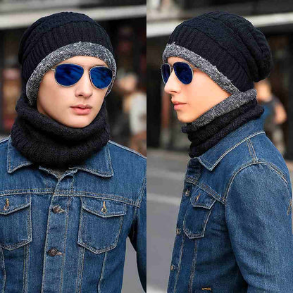 Winter Wool Cap with Neck Warmer