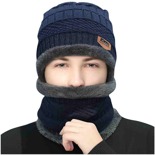 Winter Wool Cap with Neck Warmer