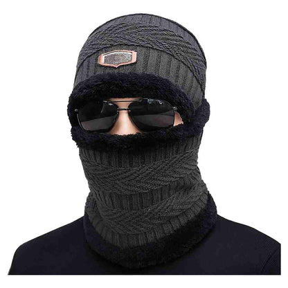 Winter Wool Cap with Neck Warmer