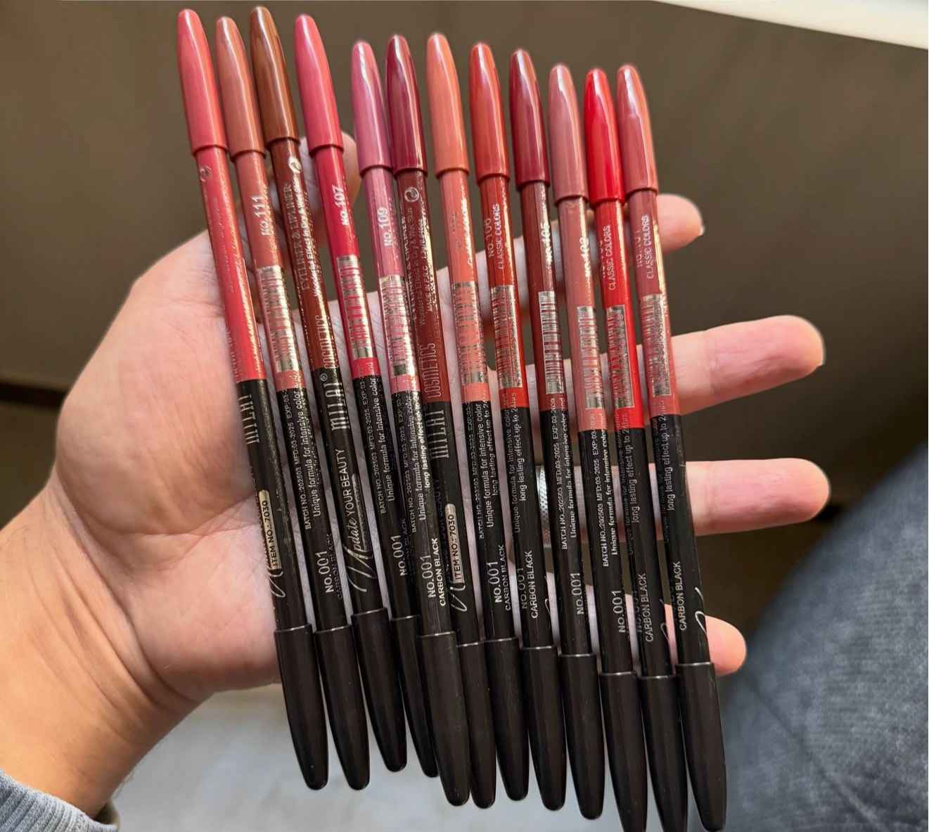 (2 -in-1) 12pcs Lip & Eye Liner Pencils