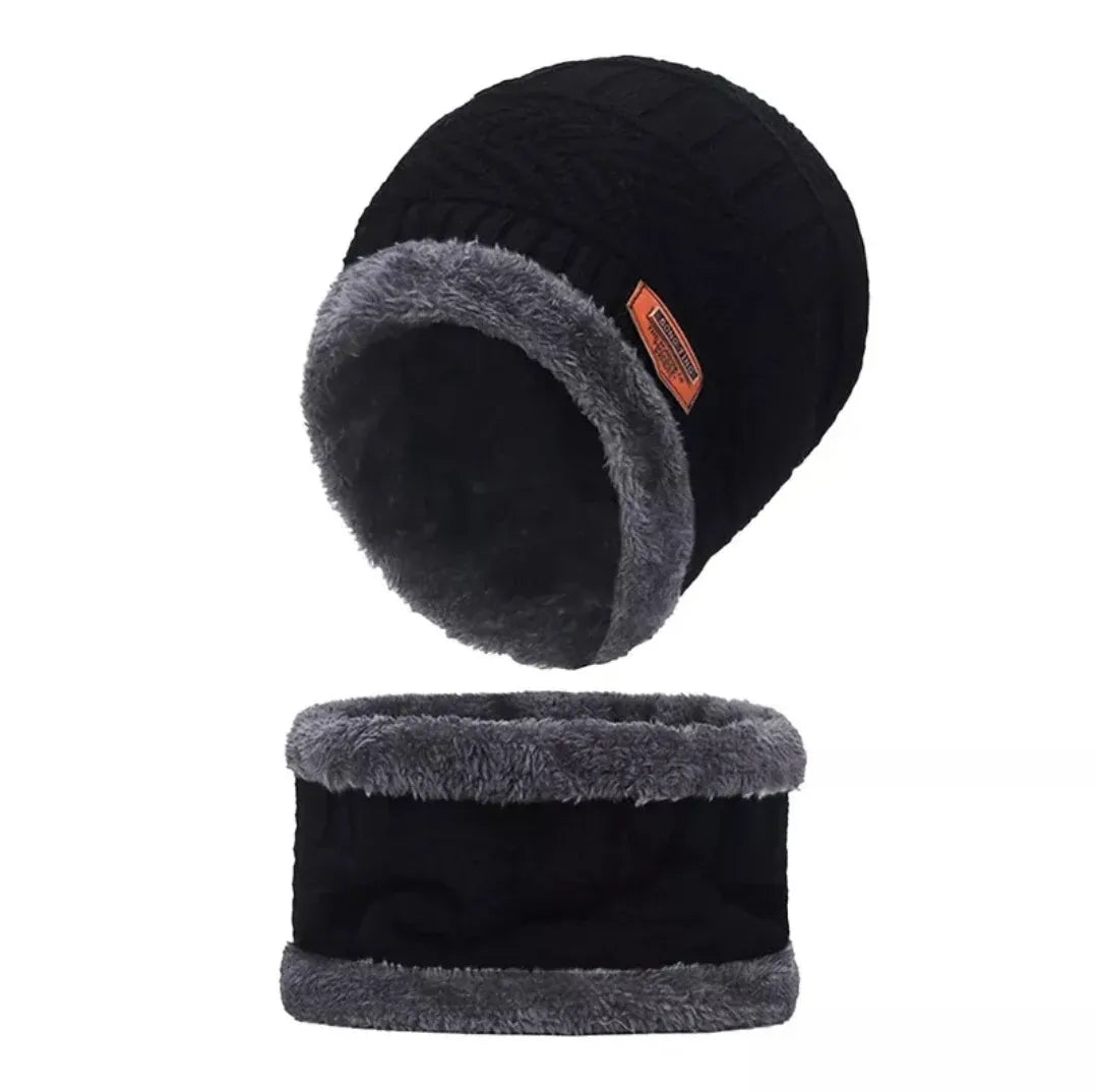 Winter Wool Cap with Neck Warmer