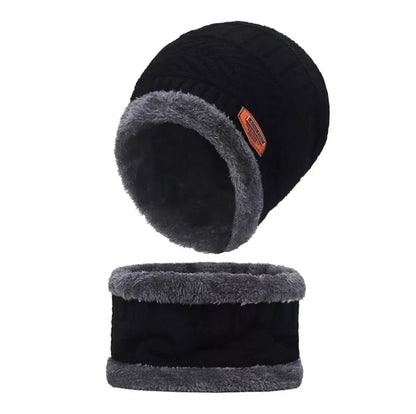 Winter Wool Cap with Neck Warmer